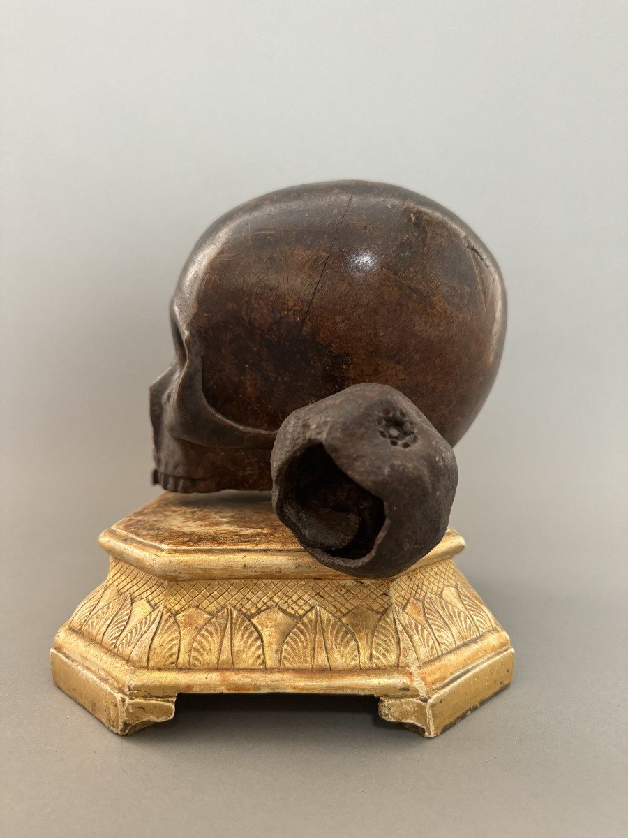 Vanitas su base in legno dorato del XVII secolo - Italia-photo-4