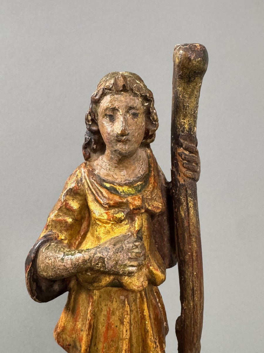Portacandele in legno dorato con tracce di policromia -  fine XVII secolo - Italia centrale -photo-4
