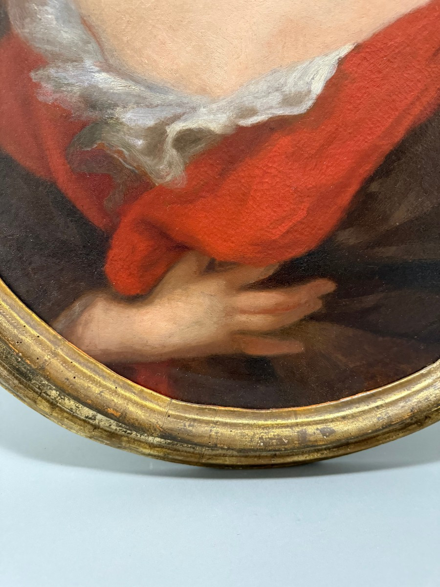 Jacob Ferdinand Voet (1639-1700). Ritratto di dama con scialle rosso-photo-1