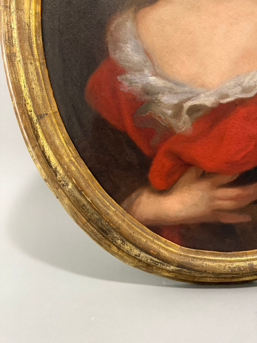 Jacob Ferdinand Voet (1639-1700). Ritratto di dama con scialle rosso-photo-2