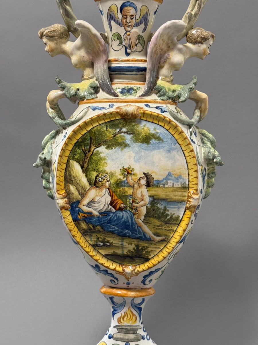 Anfora in ceramica maiolicata - seconda metà del XIX secolo-photo-4
