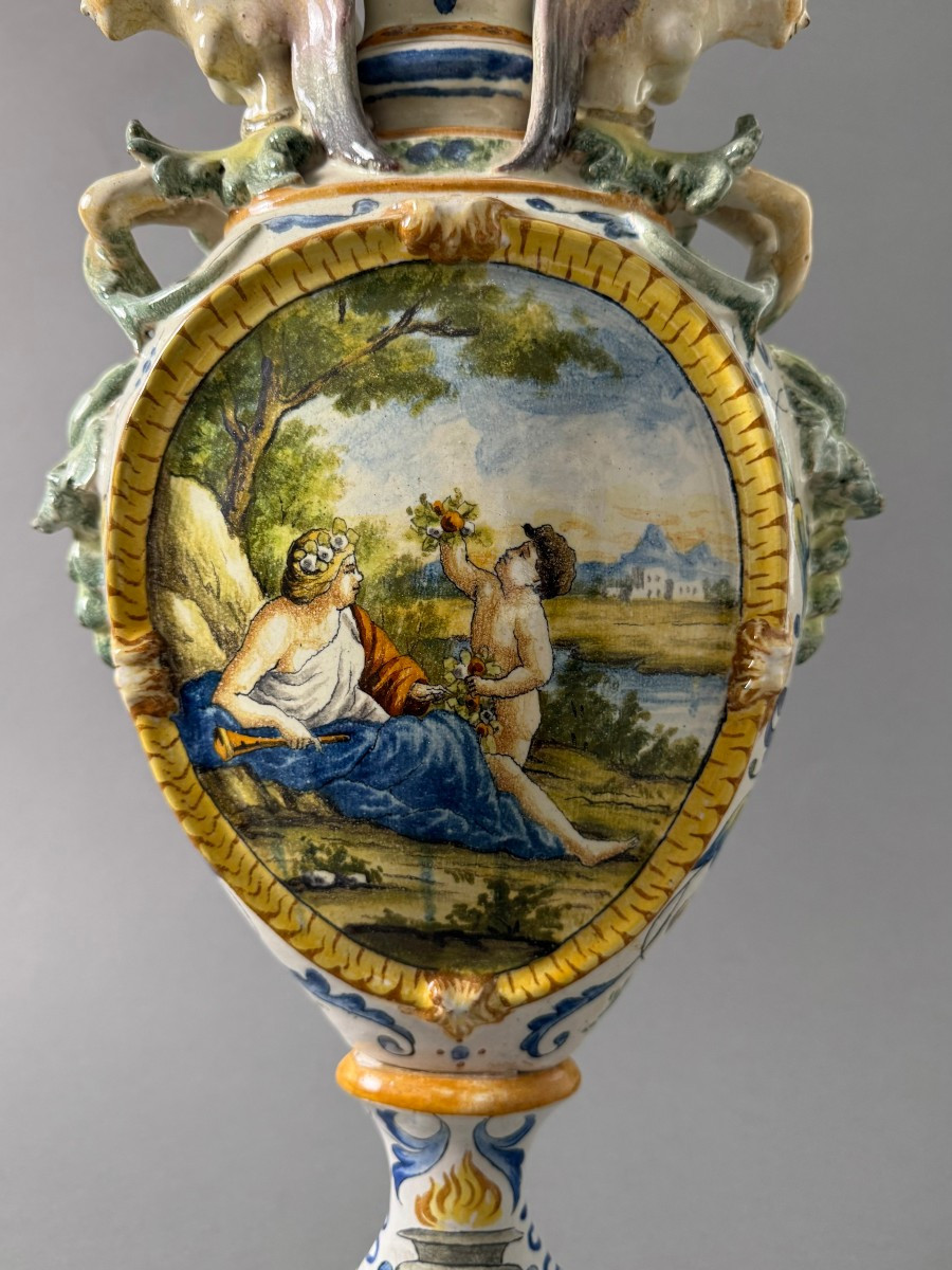 Anfora in ceramica maiolicata - seconda metà del XIX secolo-photo-1