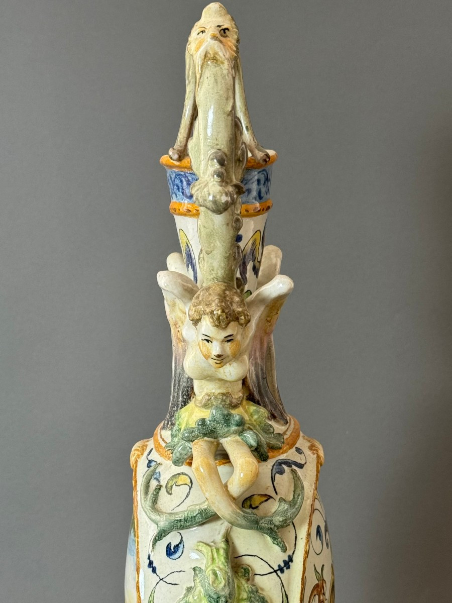 Anfora in ceramica maiolicata - seconda metà del XIX secolo-photo-2
