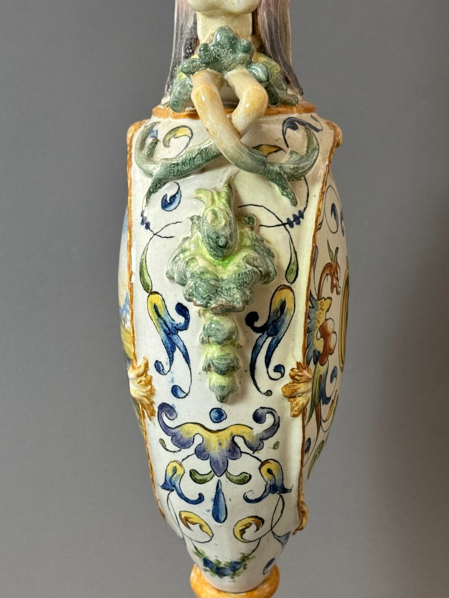 Anfora in ceramica maiolicata - seconda metà del XIX secolo-photo-5