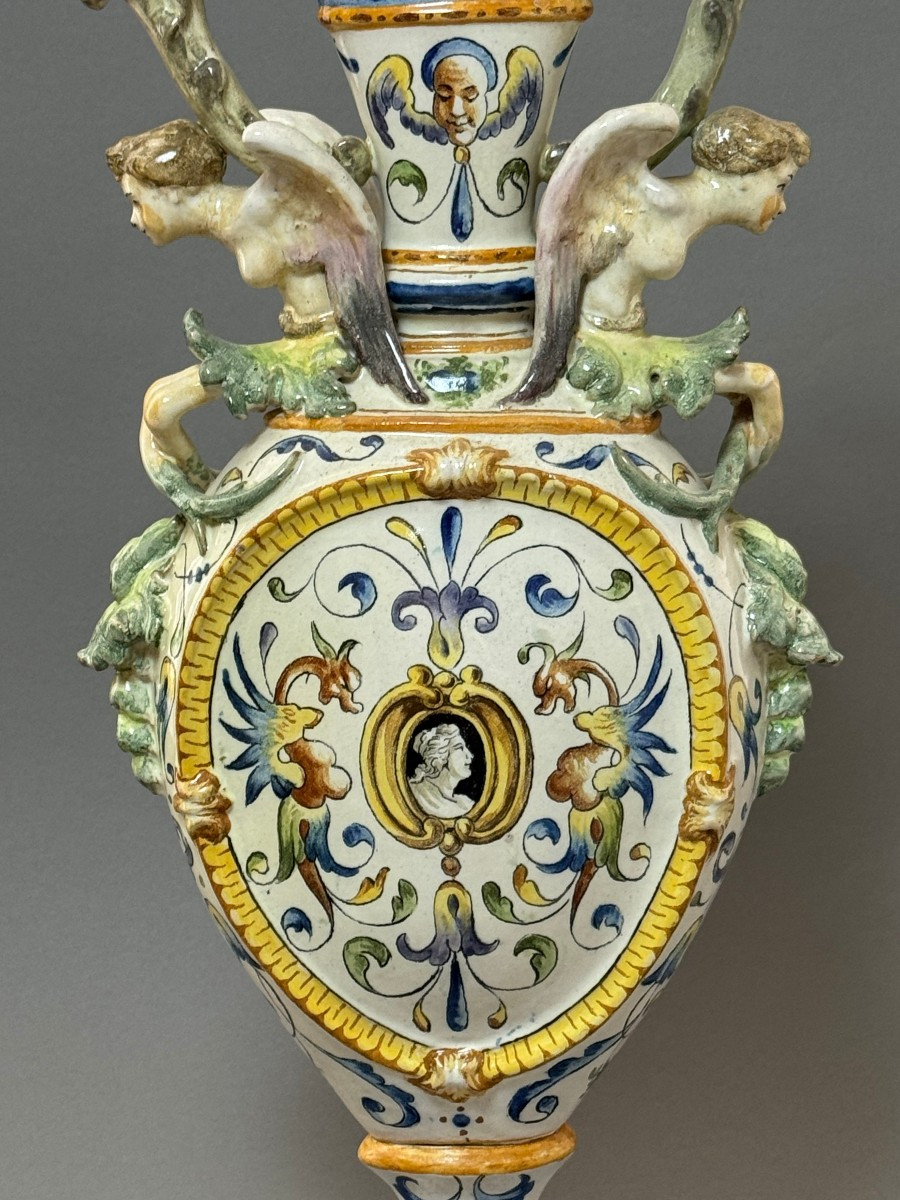 Anfora in ceramica maiolicata - seconda metà del XIX secolo-photo-4