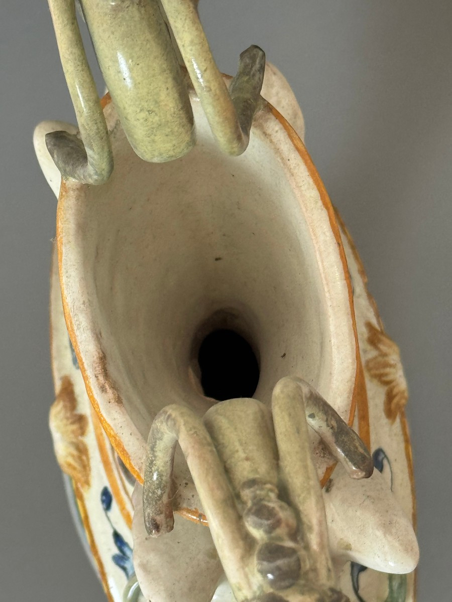 Anfora in ceramica maiolicata - seconda metà del XIX secolo-photo-6
