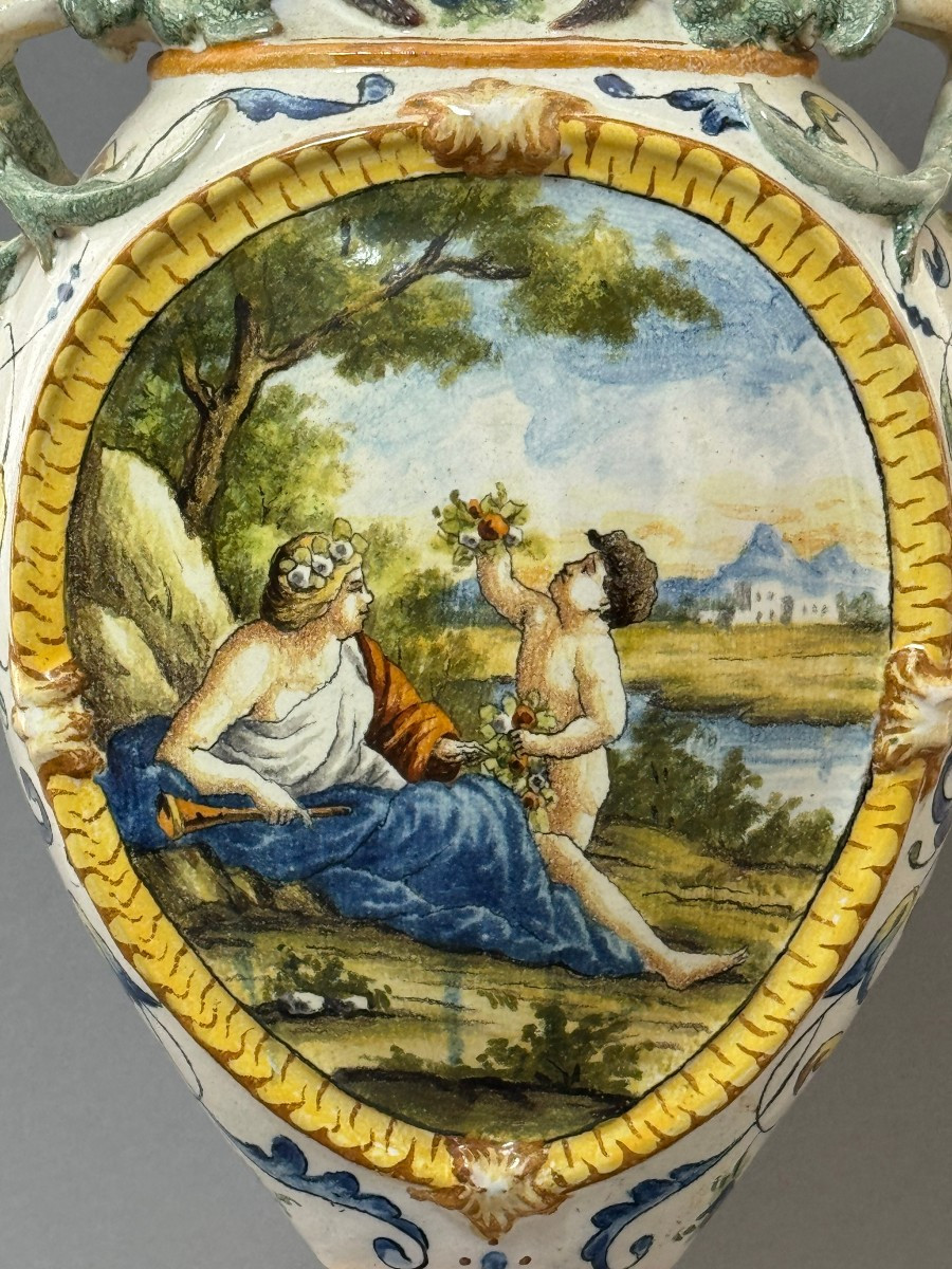 Anfora in ceramica maiolicata - seconda metà del XIX secolo-photo-3