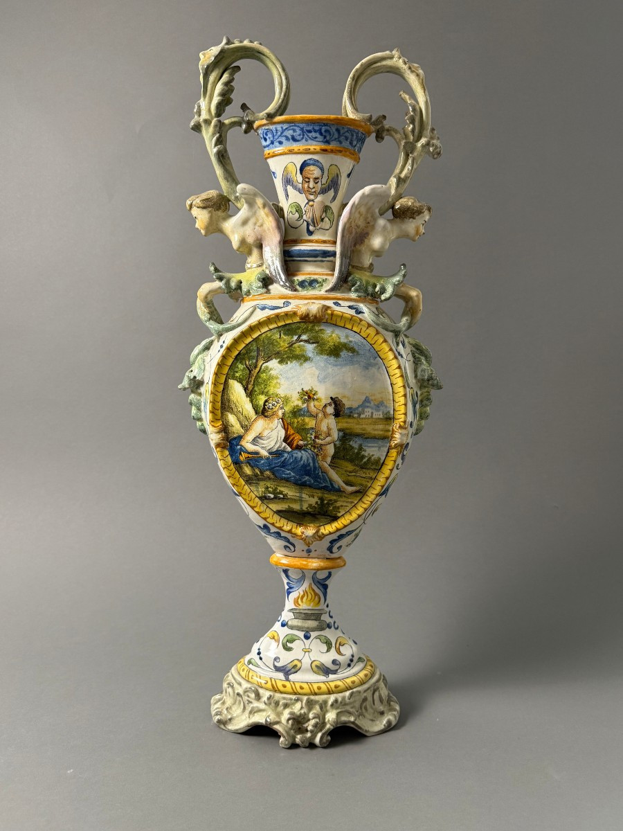 Anfora in ceramica maiolicata - seconda metà del XIX secolo