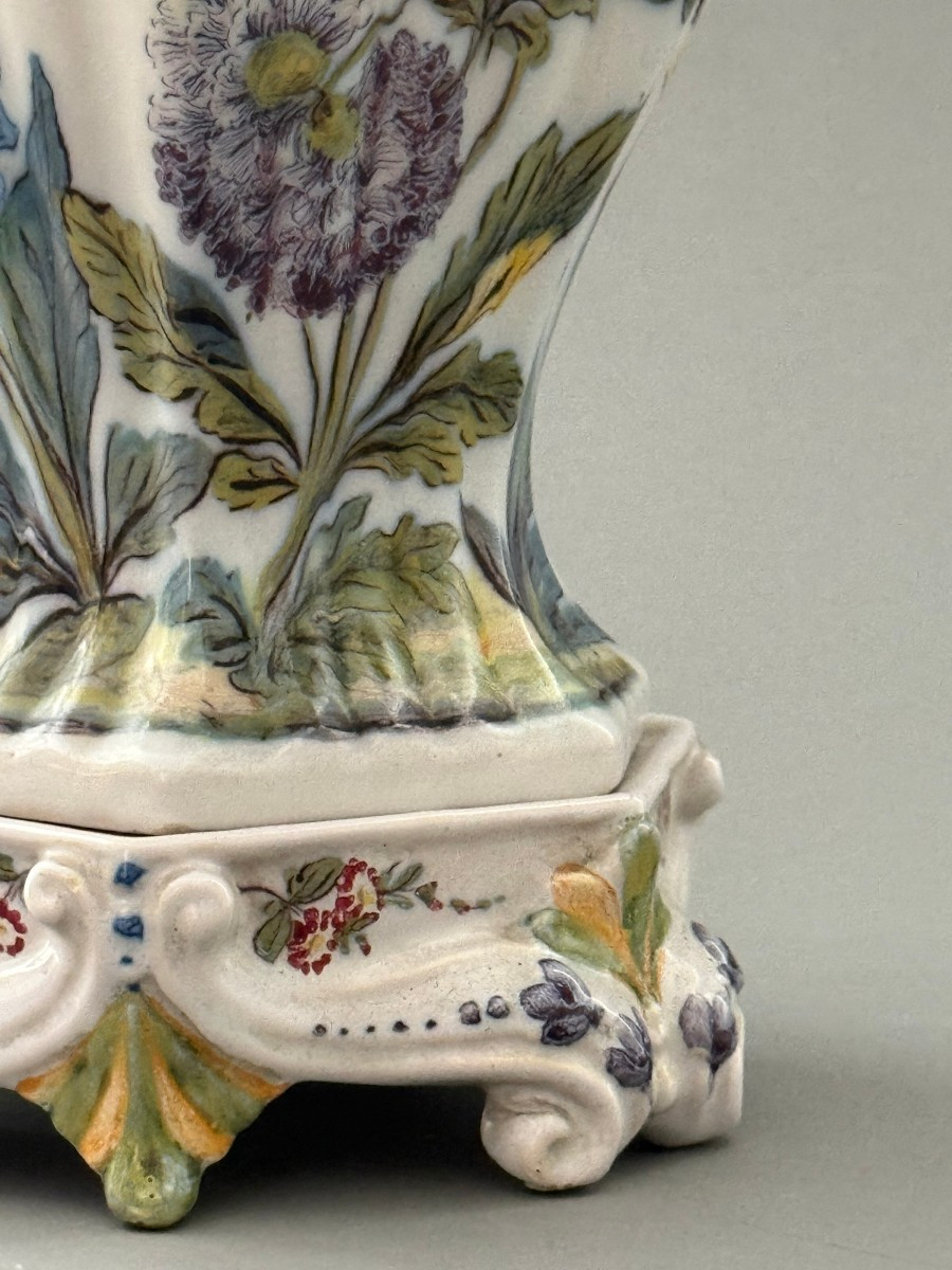 Vasi potiche in maiolica manifattura Antonibon, Nove Di Bassano - periodo XIX secolo-photo-1