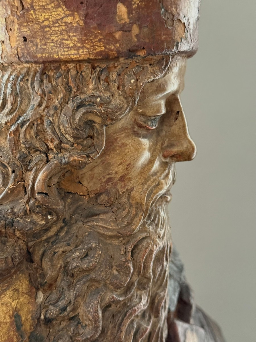 Scultura lignea di dignitario, Austria - periodo fine XV secolo-photo-2