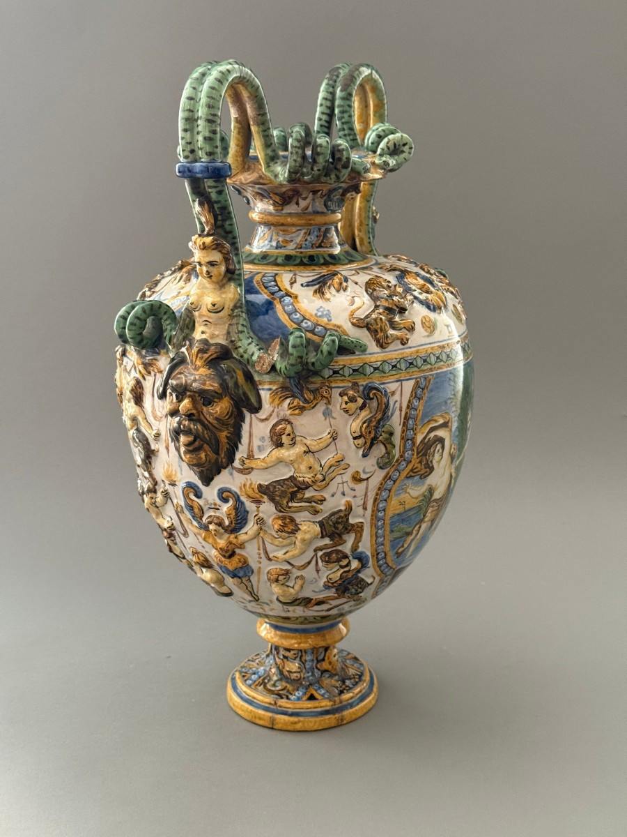 Coppia di vasi in maiolica - Napoli XIX secolo-photo-1
