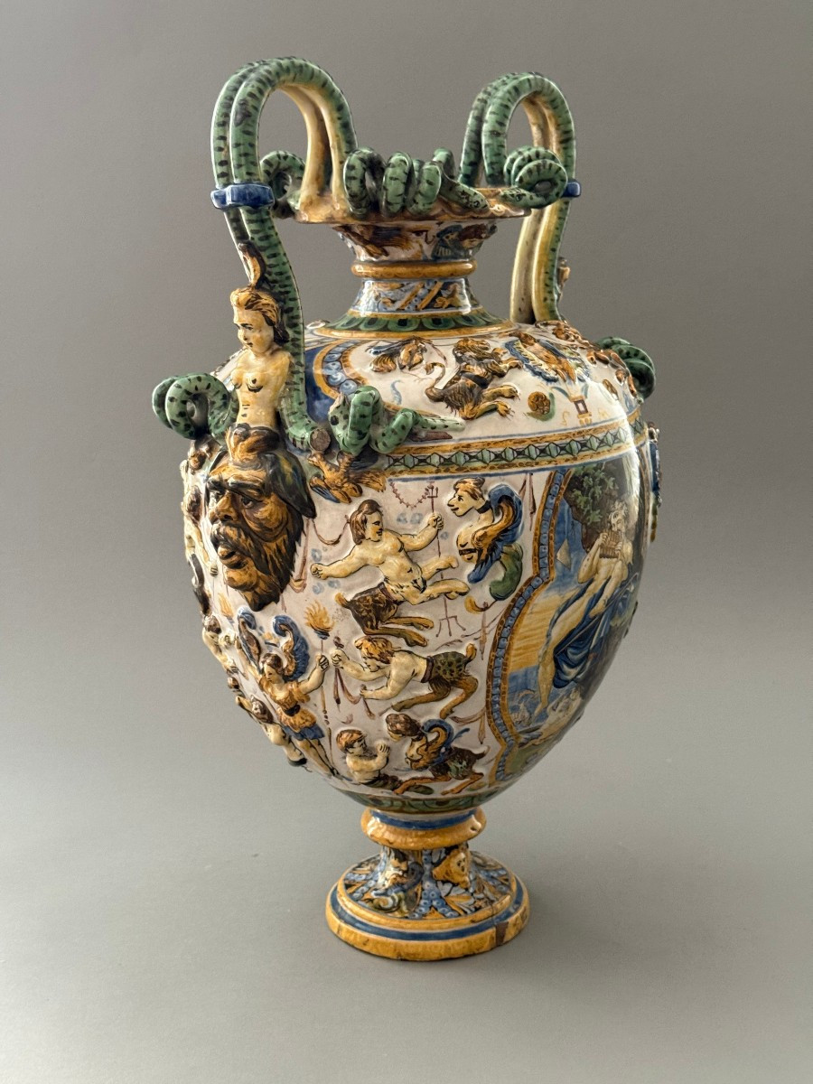 Coppia di vasi in maiolica - Napoli XIX secolo-photo-4