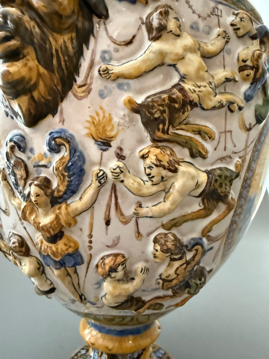 Coppia di vasi in maiolica - Napoli XIX secolo-photo-5