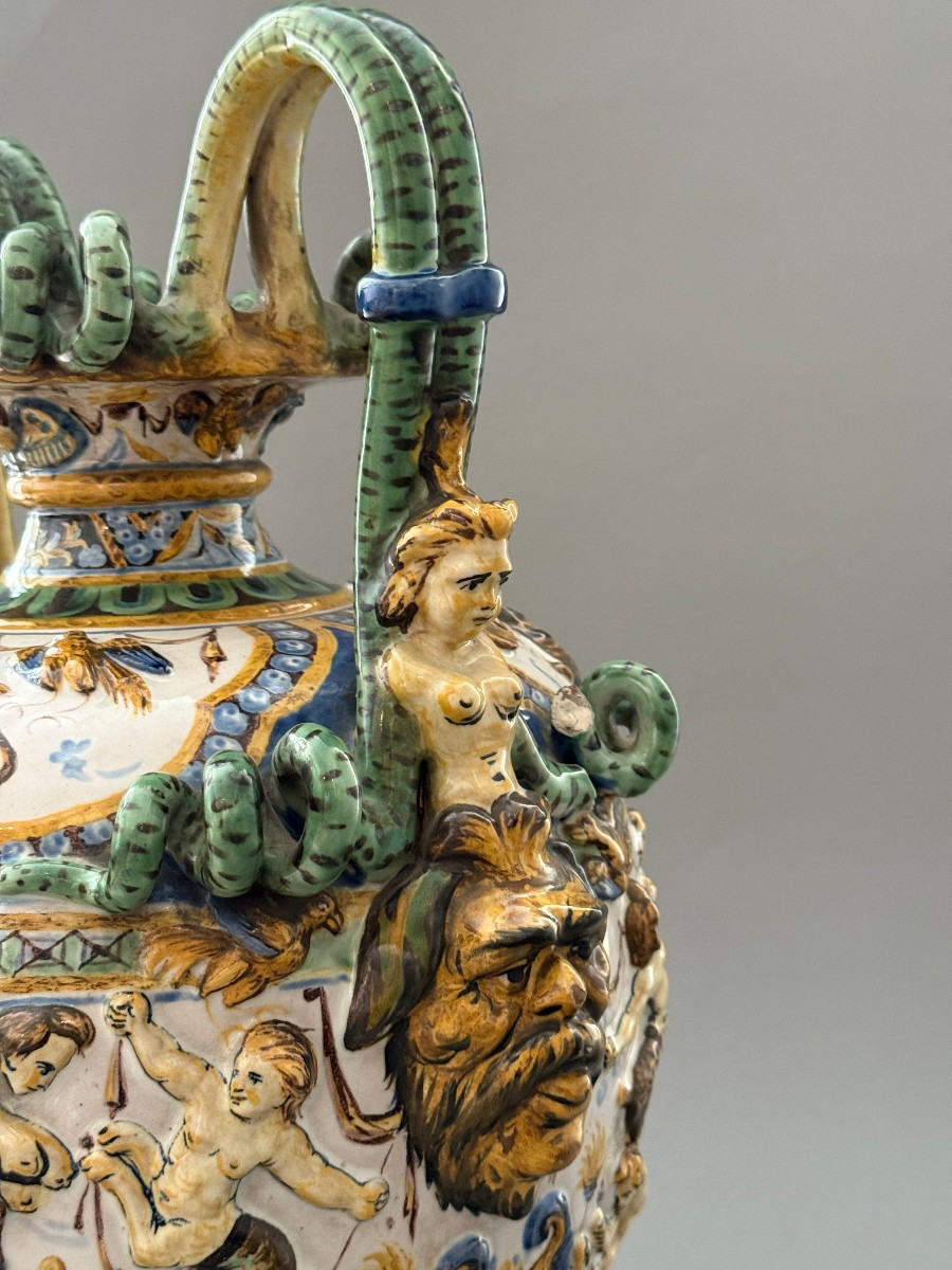 Coppia di vasi in maiolica - Napoli XIX secolo-photo-7