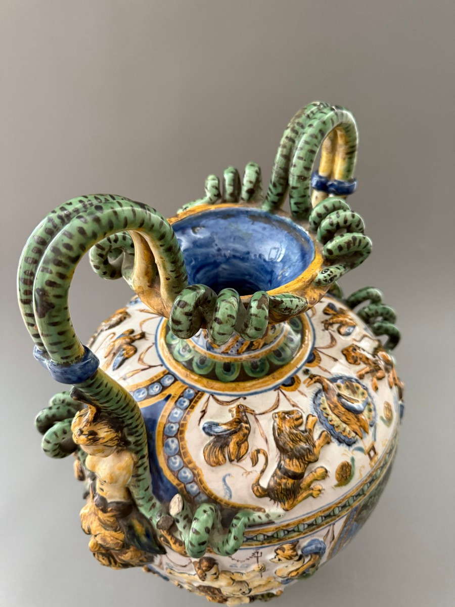 Coppia di vasi in maiolica - Napoli XIX secolo-photo-8