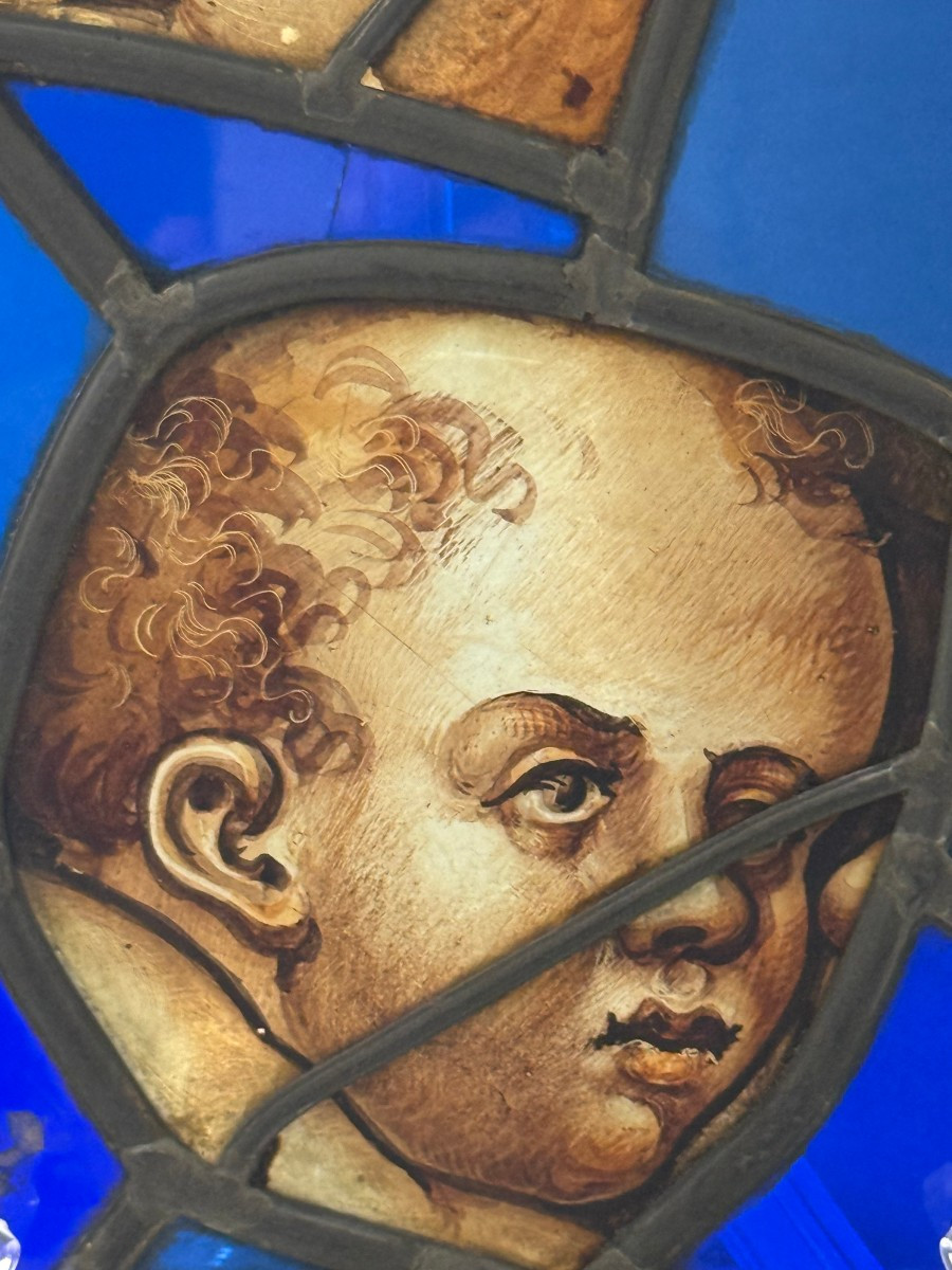 Frammenti di vetrate dipinte - periodo  XVI secolo -photo-1