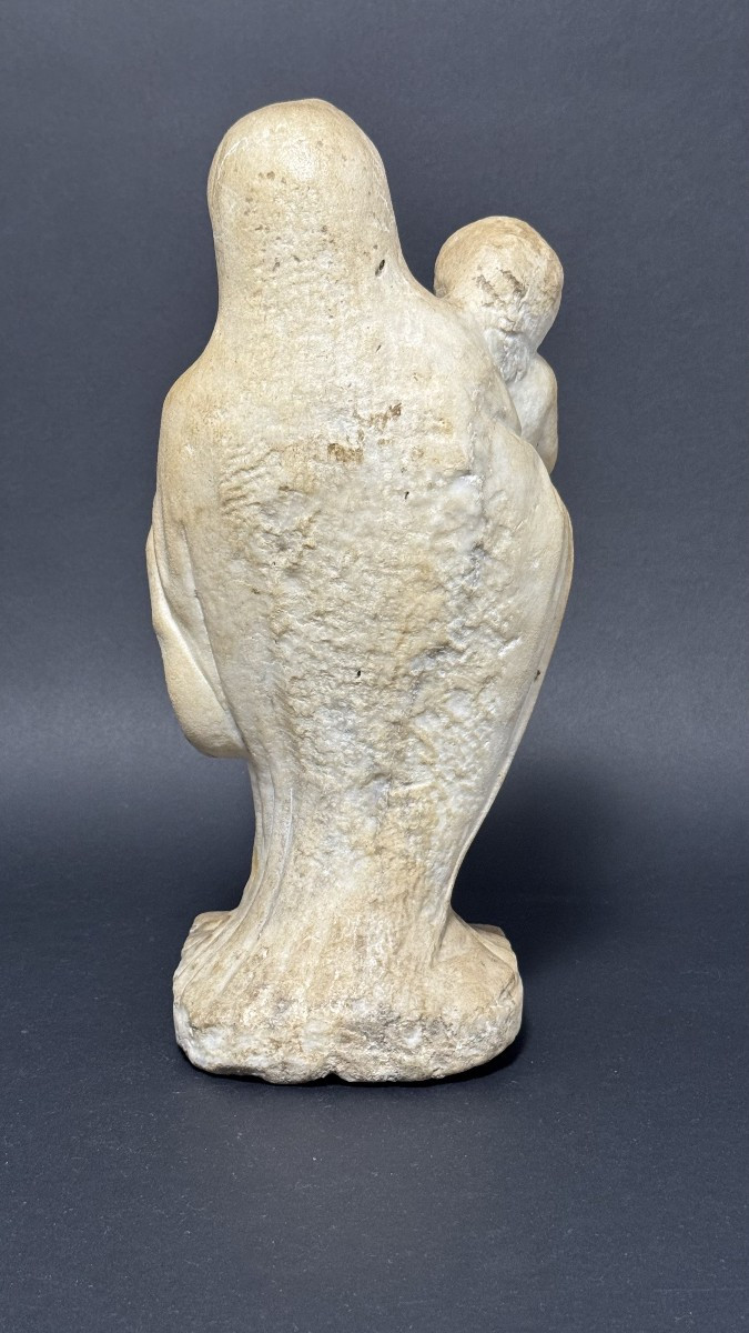 Scultura italiana (emiliana)  in marmo raffigurante Madonna con Bambino  - XVI secolo-photo-6
