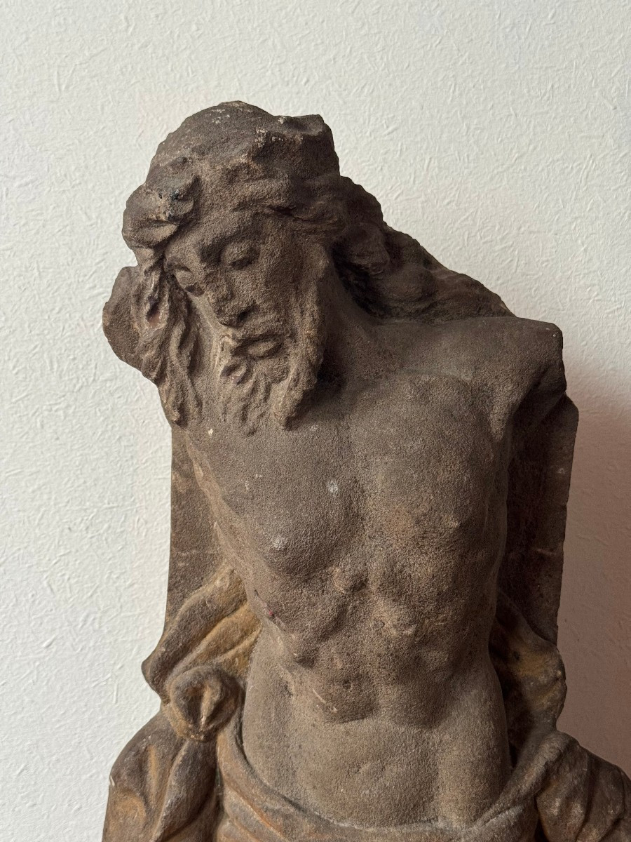 Frammento Cristo in pietra con tracce di policromia - Italia centrale XVII sec. -photo-2