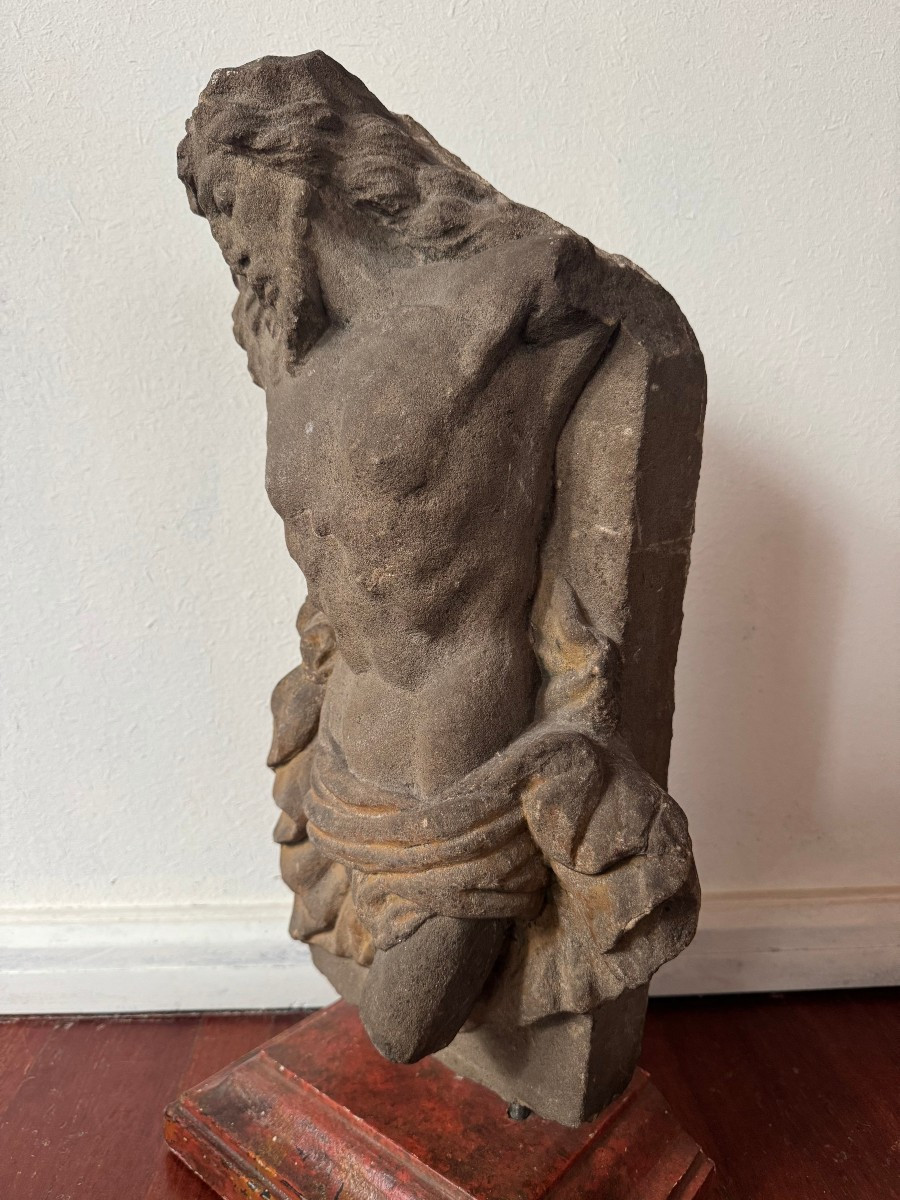 Frammento Cristo in pietra con tracce di policromia - Italia centrale XVII sec. -photo-5
