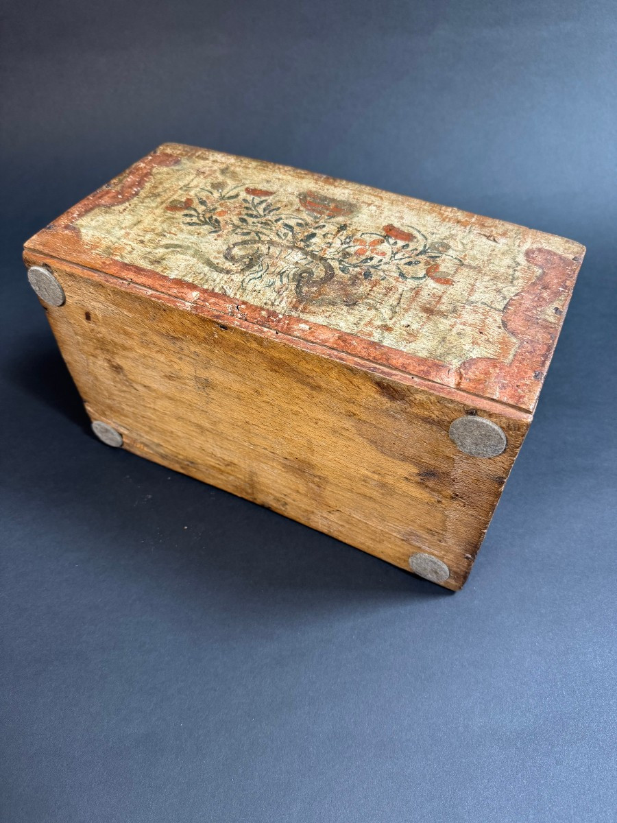 Piccola cassetta in legno dipinta - Puglia XVIII secolo-photo-6