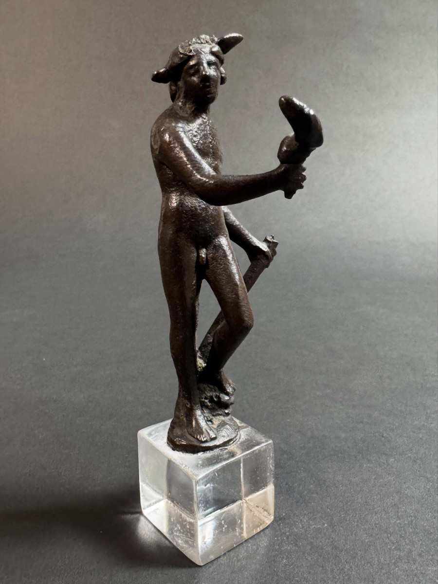Piccola scultura fiorentina in bronzo raffigurante satiro - periodo XVI secolo 