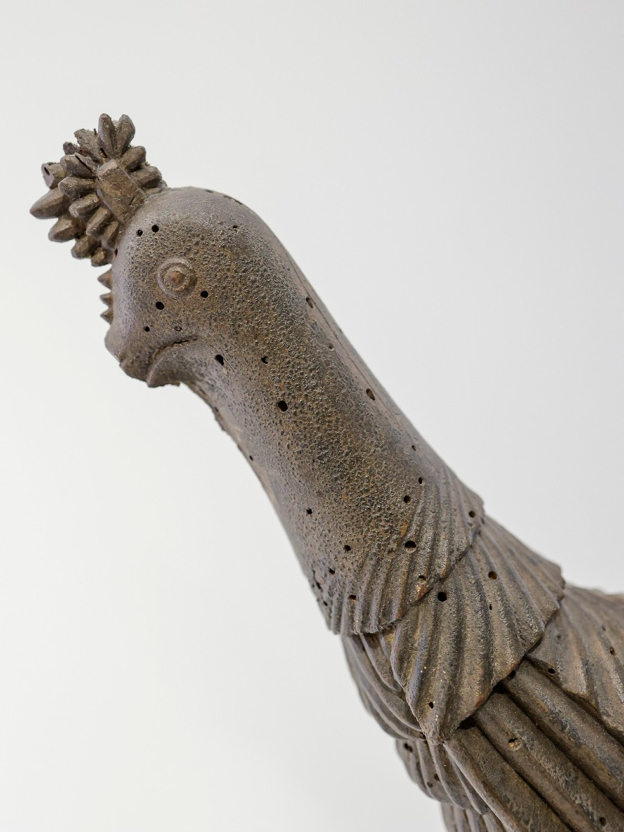 Tappo di botte in legno con tracce di policromia - Francia XVIII secolo-photo-4