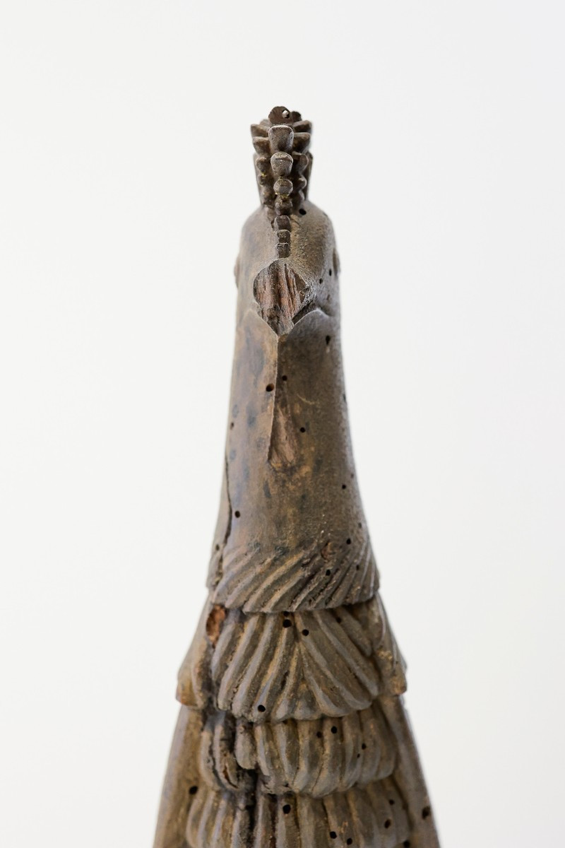 Tappo di botte in legno con tracce di policromia - Francia XVIII secolo-photo-2