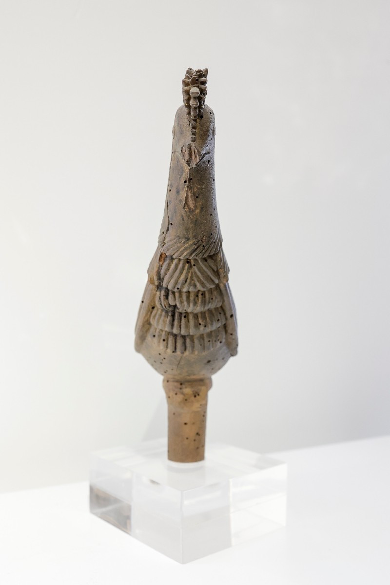 Tappo di botte in legno con tracce di policromia - Francia XVIII secolo-photo-3