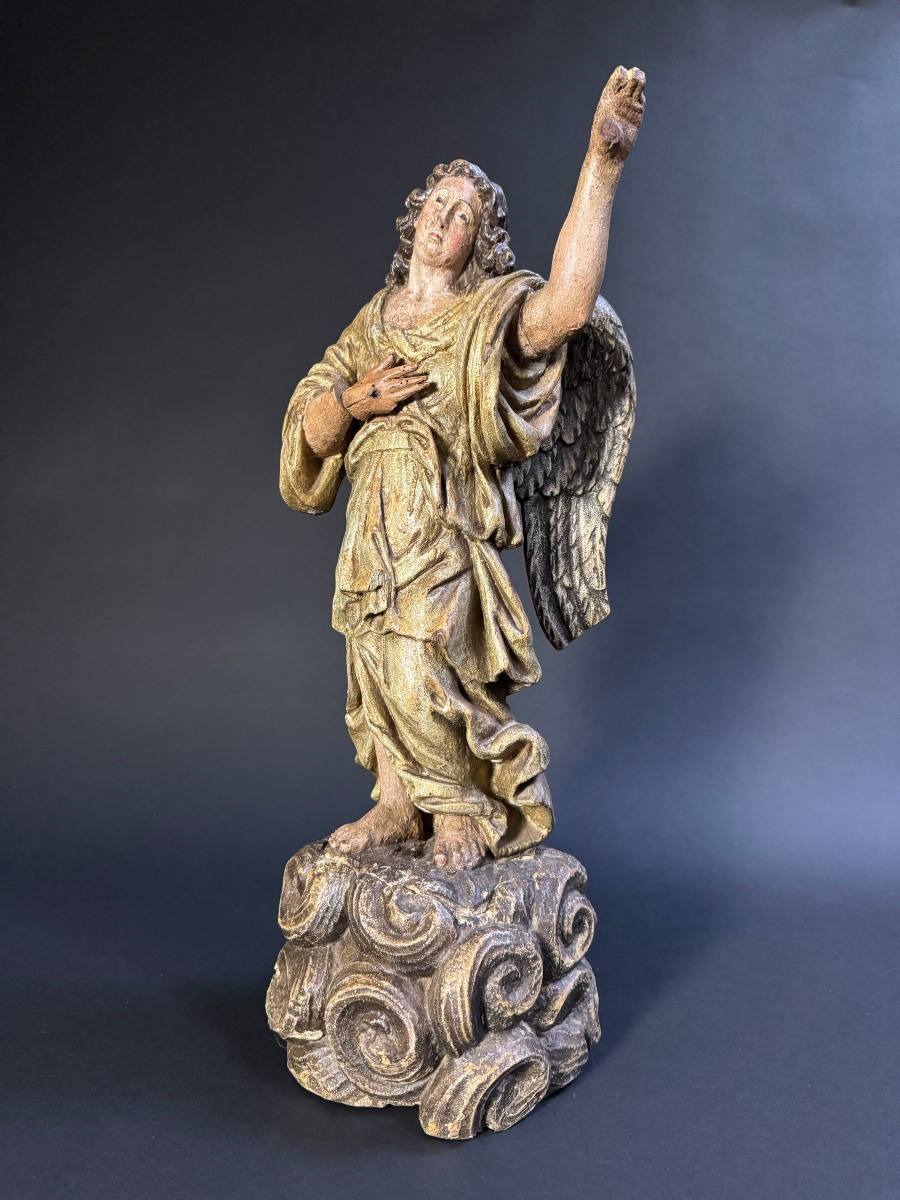 Scultura raffigurante angelo ligneo policromo - Lombardia (Italia) XVII secolo -photo-4