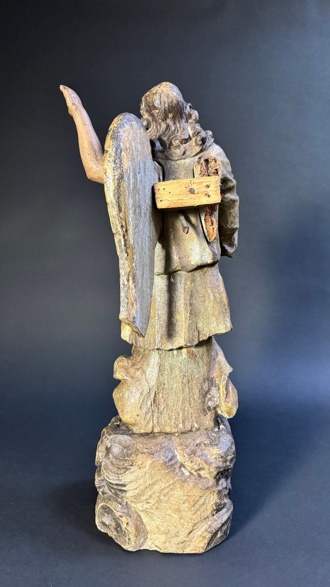 Scultura raffigurante angelo ligneo policromo - Lombardia (Italia) XVII secolo -photo-5