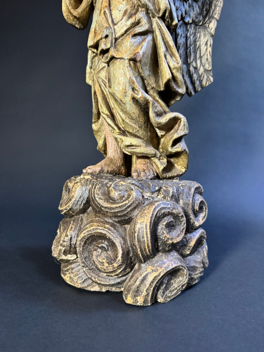 Scultura raffigurante angelo ligneo policromo - Lombardia (Italia) XVII secolo -photo-7