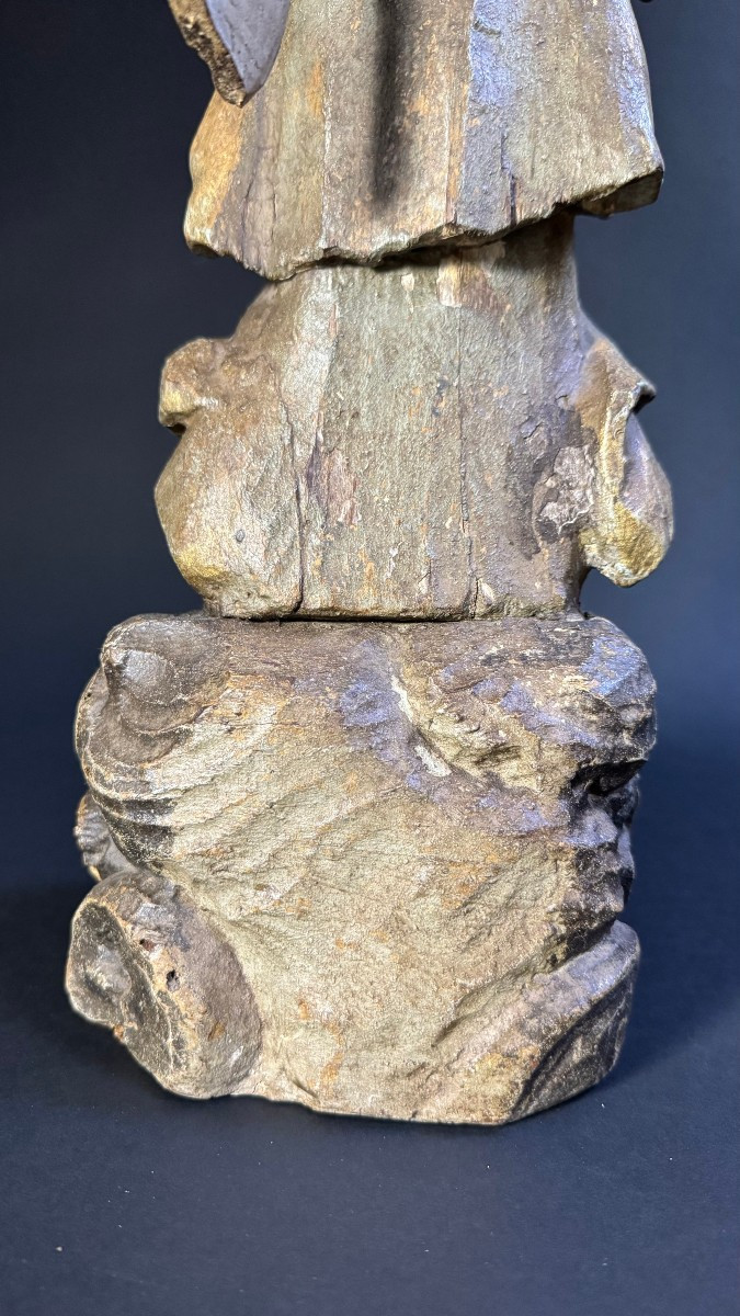 Scultura raffigurante angelo ligneo policromo - Lombardia (Italia) XVII secolo -photo-8