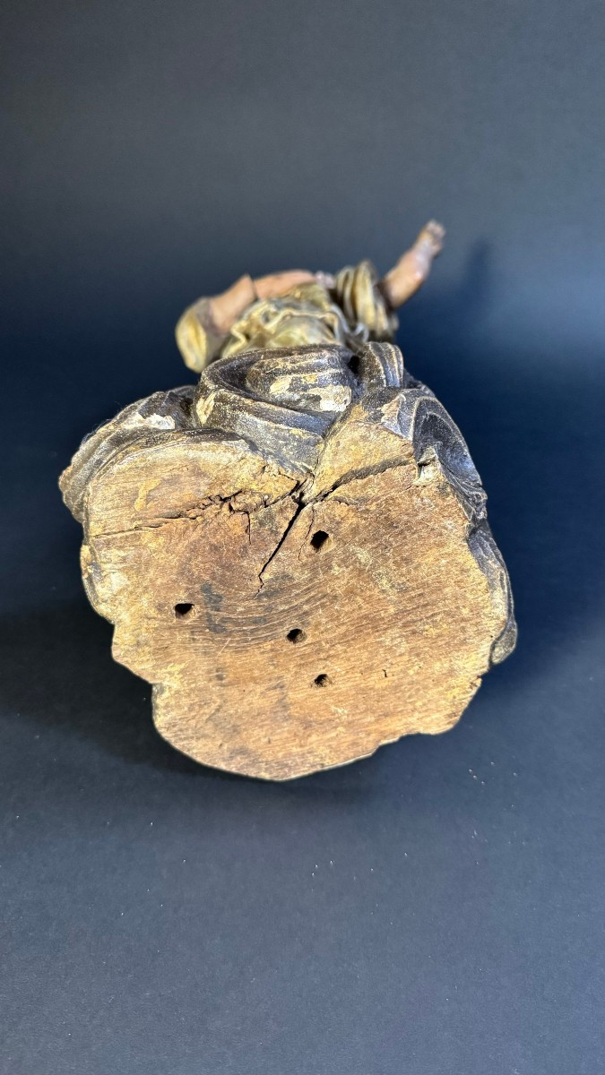 Scultura raffigurante angelo ligneo policromo - Lombardia (Italia) XVII secolo -photo-6