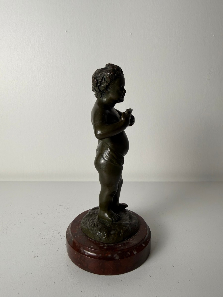 Clodion (Claude Michel 1738 - 1814) - piccola scultura in bronzo raffigurante Cupido -photo-3