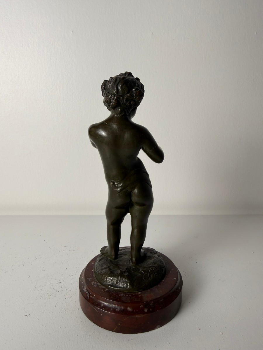 Clodion (Claude Michel 1738 - 1814) - piccola scultura in bronzo raffigurante Cupido -photo-4