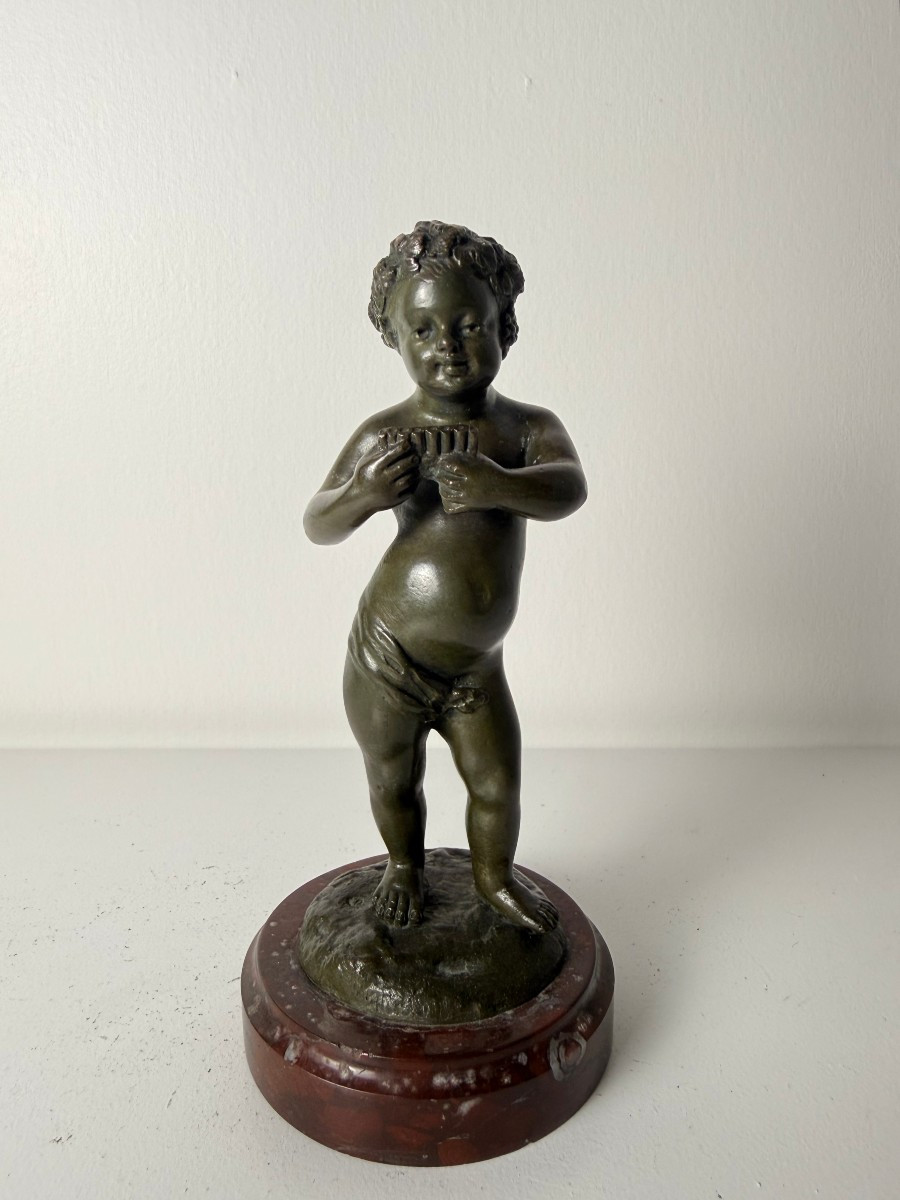 Clodion (Claude Michel 1738 - 1814) - piccola scultura in bronzo raffigurante Cupido 