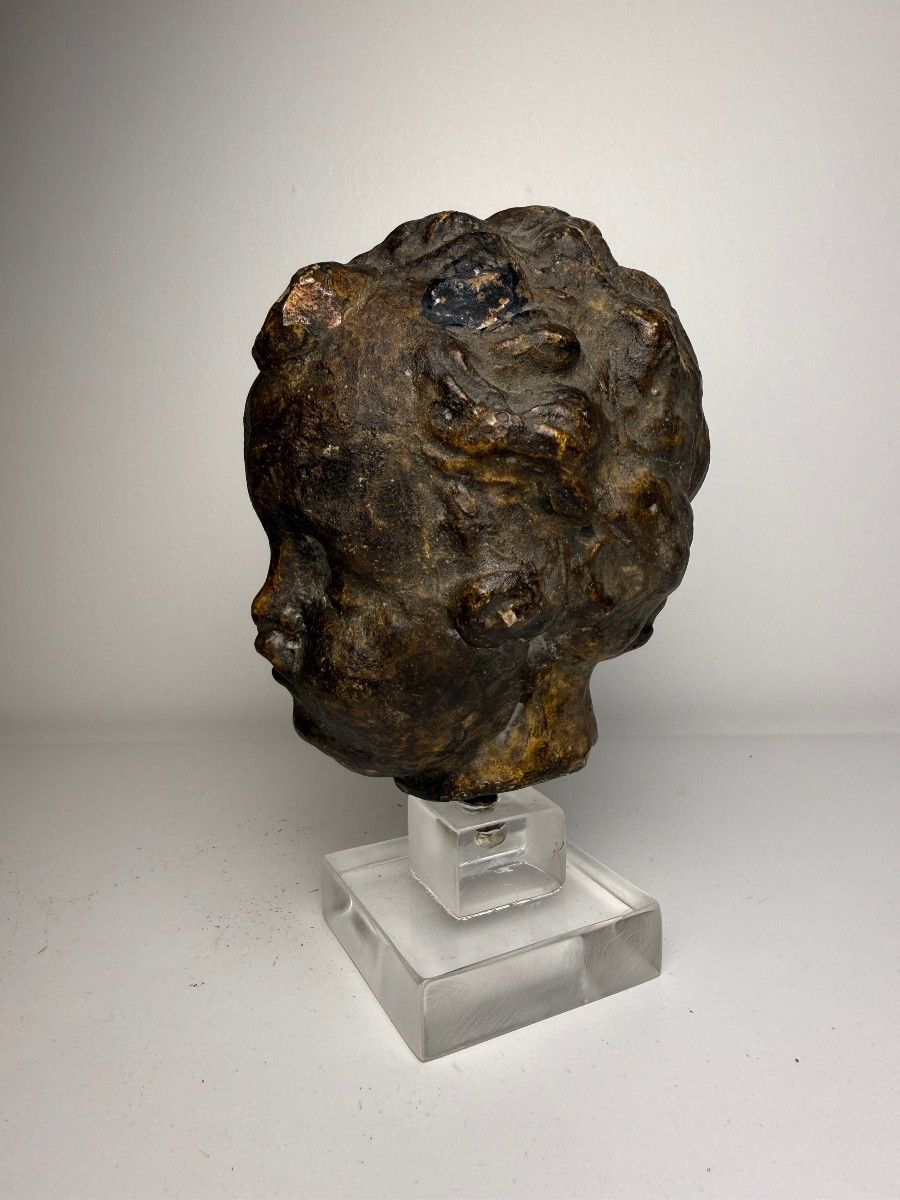 Scultura in terracotta raffigurante testina di putto - Toscana XVI secolo -photo-2