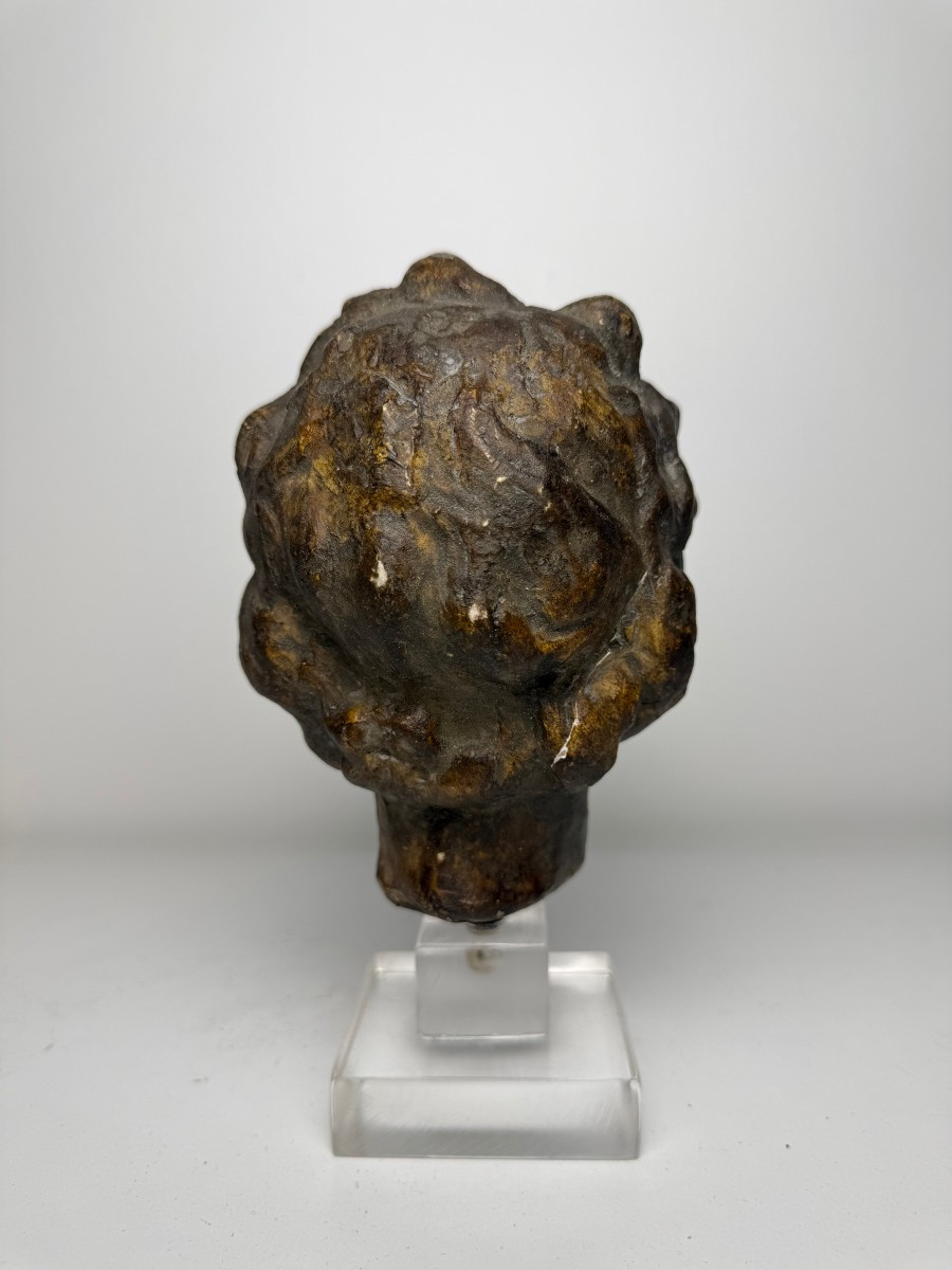 Scultura in terracotta raffigurante testina di putto - Toscana XVI secolo -photo-6