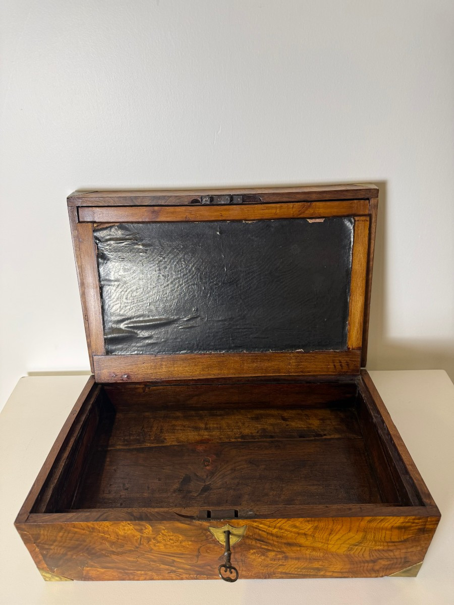 Scrittoio da viaggio in radica di noce - XIX secolo -photo-4