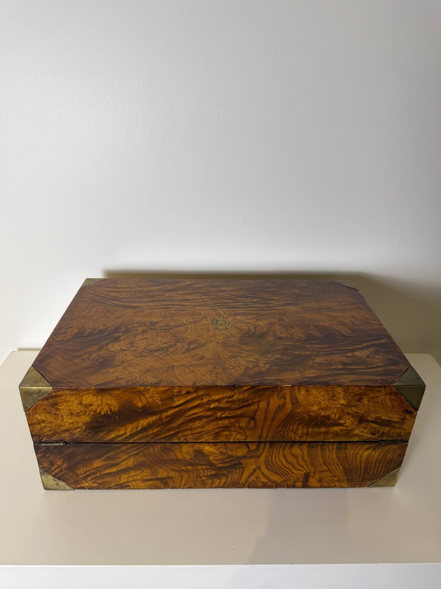 Scrittoio da viaggio in radica di noce - XIX secolo -photo-5