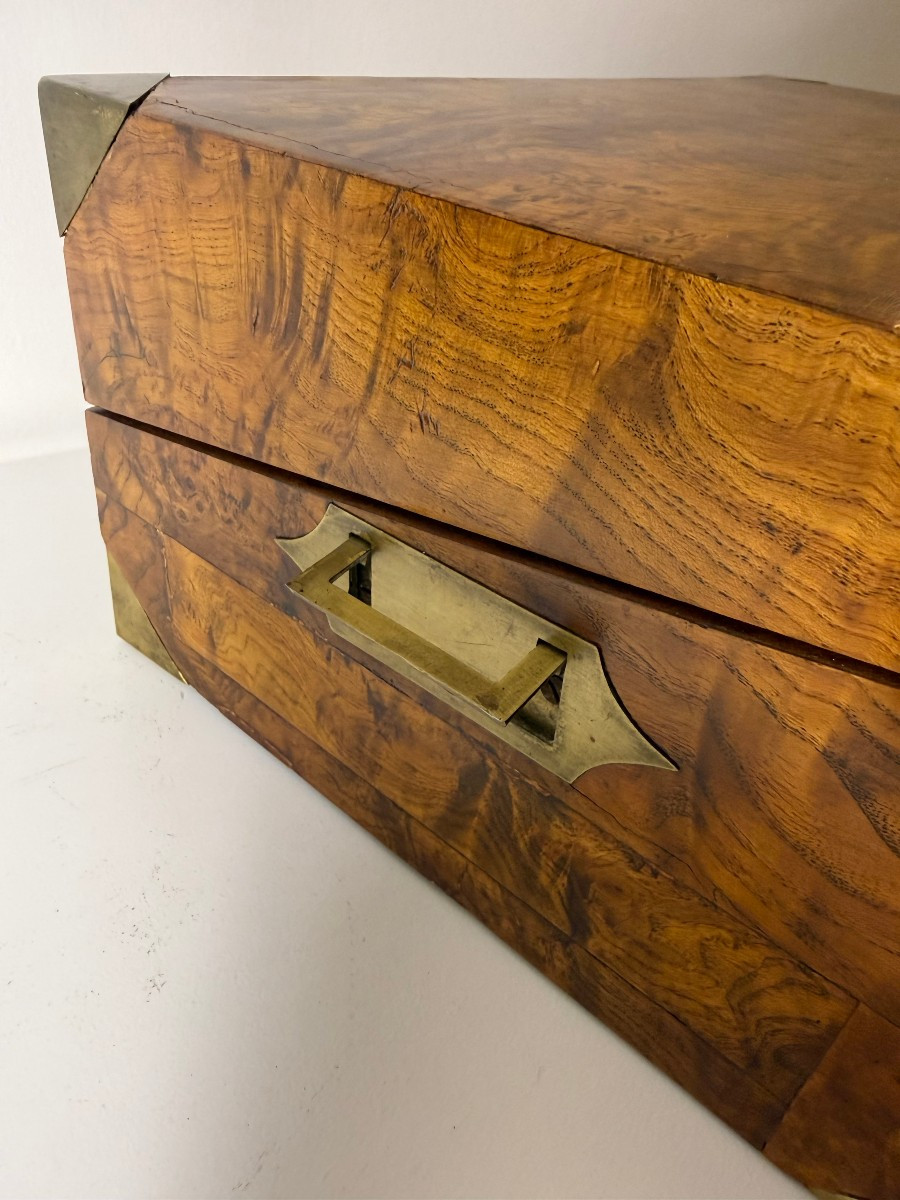 Scrittoio da viaggio in radica di noce - XIX secolo -photo-8