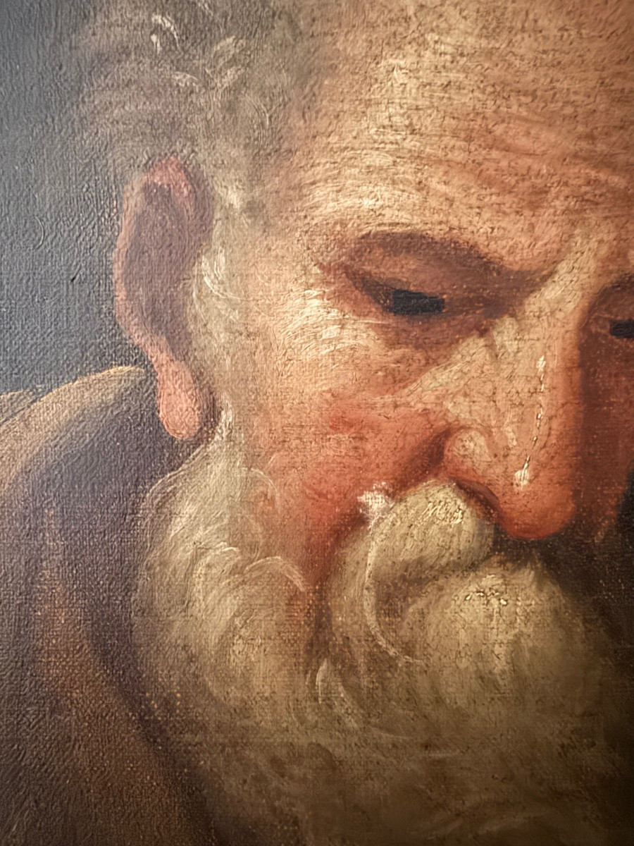 Ritratto raffigurante uomo anziano.Scuola emiliana (Italia). XVII secolo-photo-2