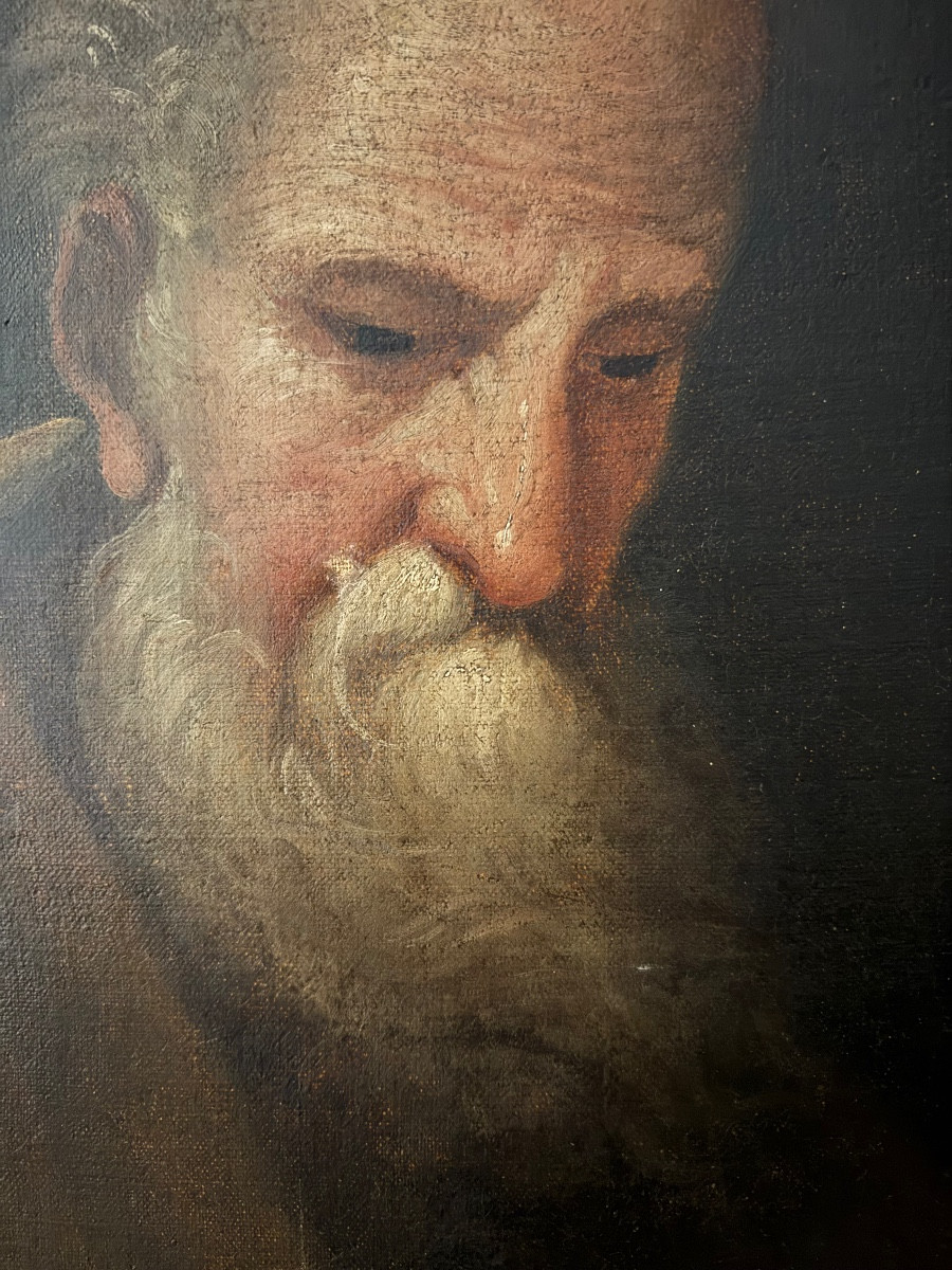 Ritratto raffigurante uomo anziano.Scuola emiliana (Italia). XVII secolo-photo-3