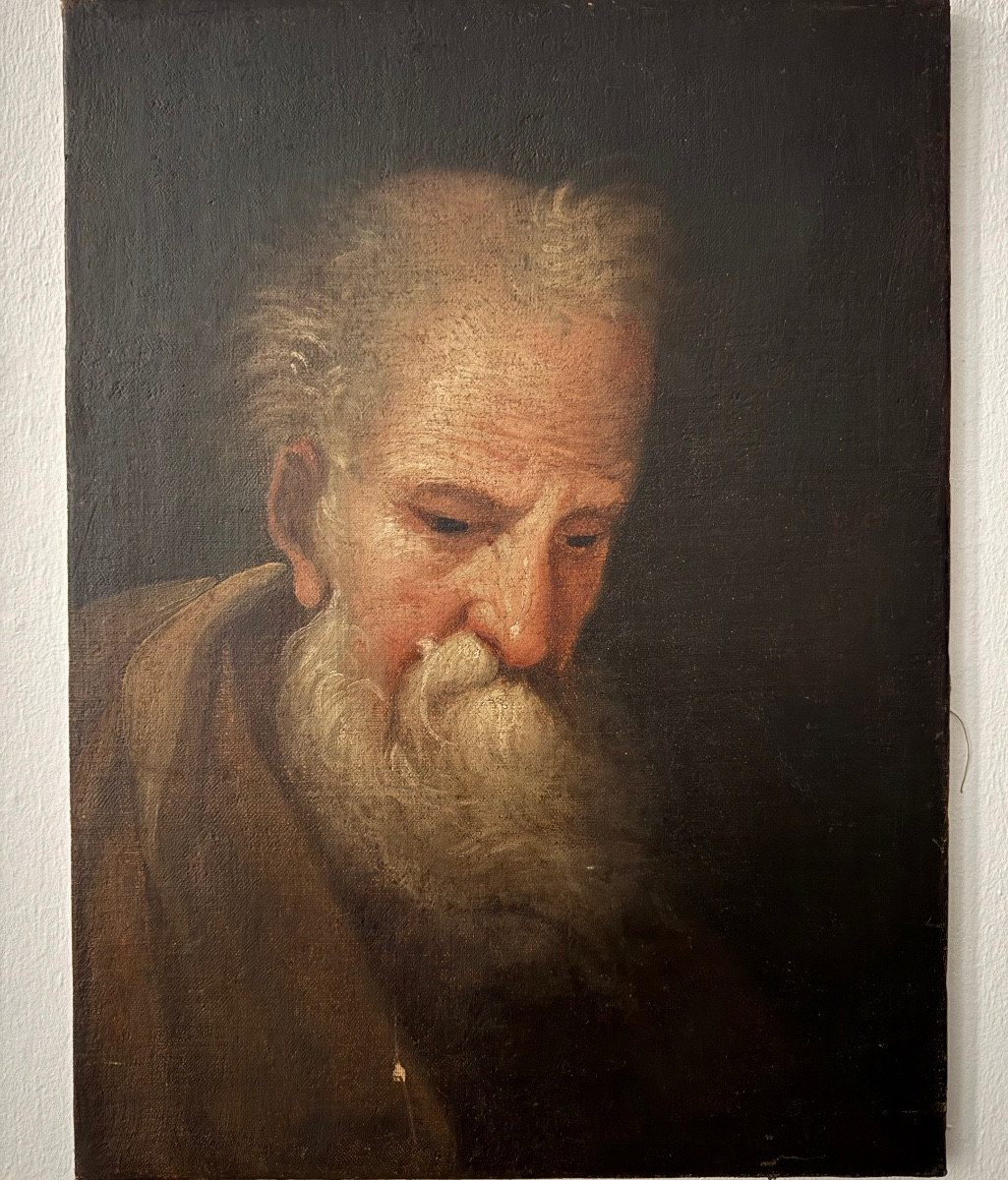 Ritratto raffigurante uomo anziano.Scuola emiliana (Italia). XVII secolo