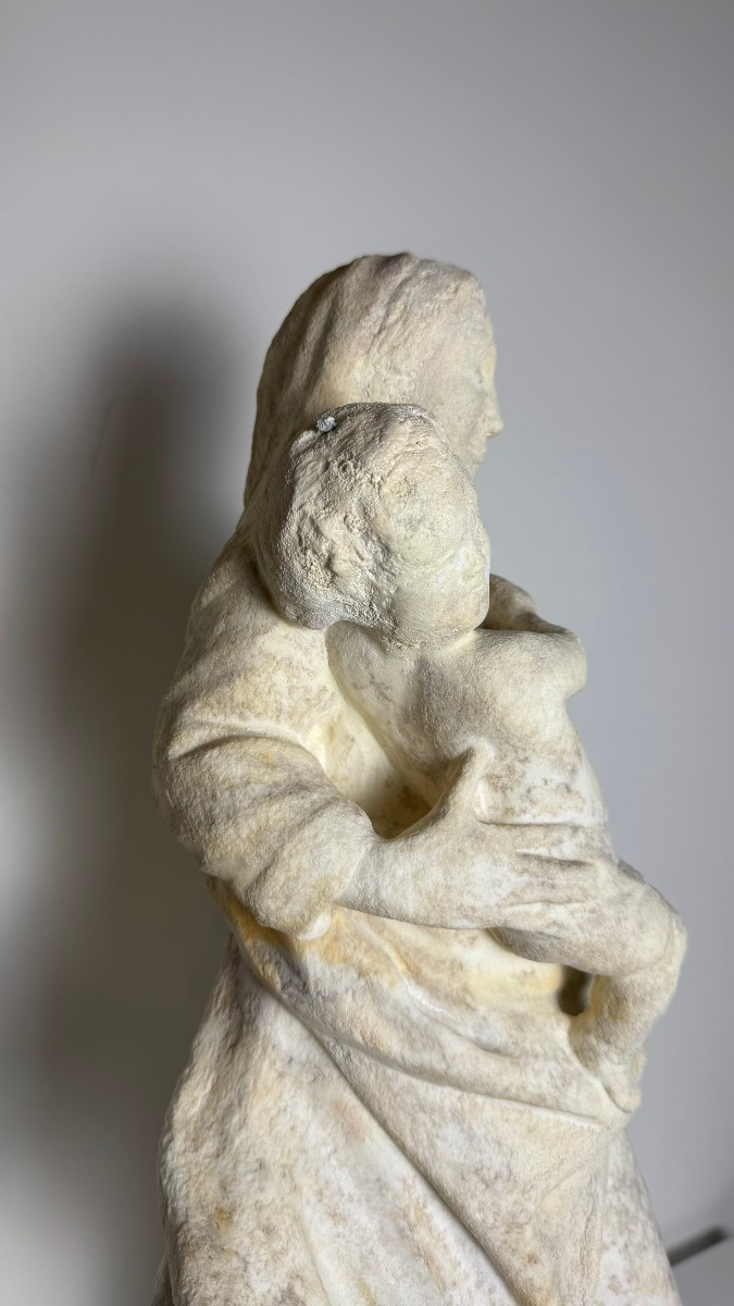  Madonna con Bambino in marmo statuario - XVI secolo-photo-1