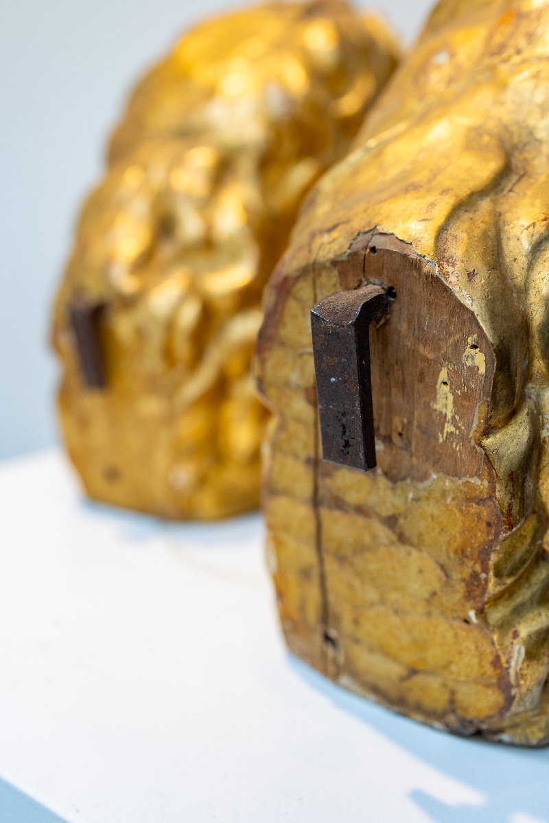 Coppia di leoni in legno dorato - Venezia, XVI secolo-photo-2