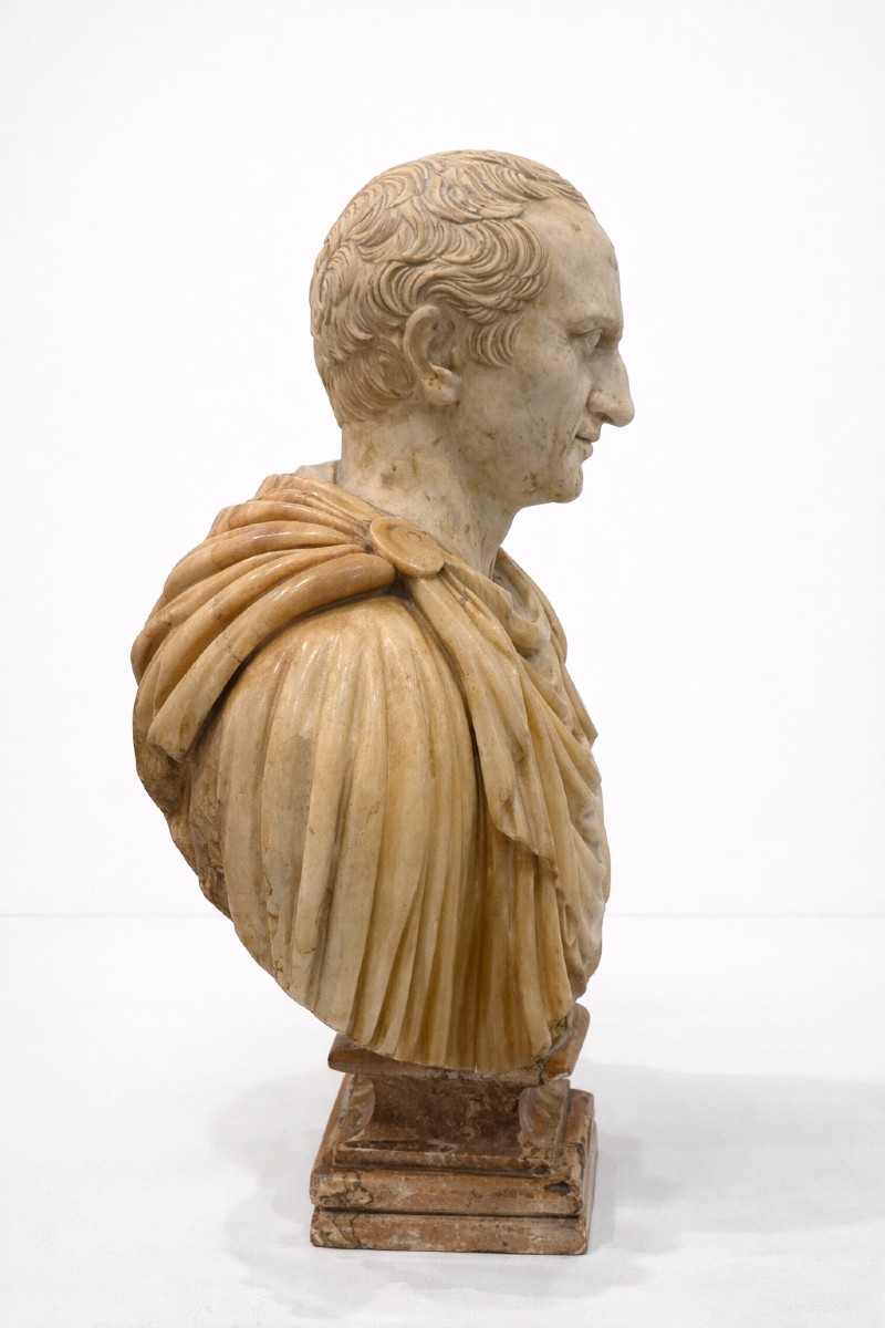 Scultura mezzo busto in marmo di Marco Tullio Cicerone - XVIII secolo-photo-3