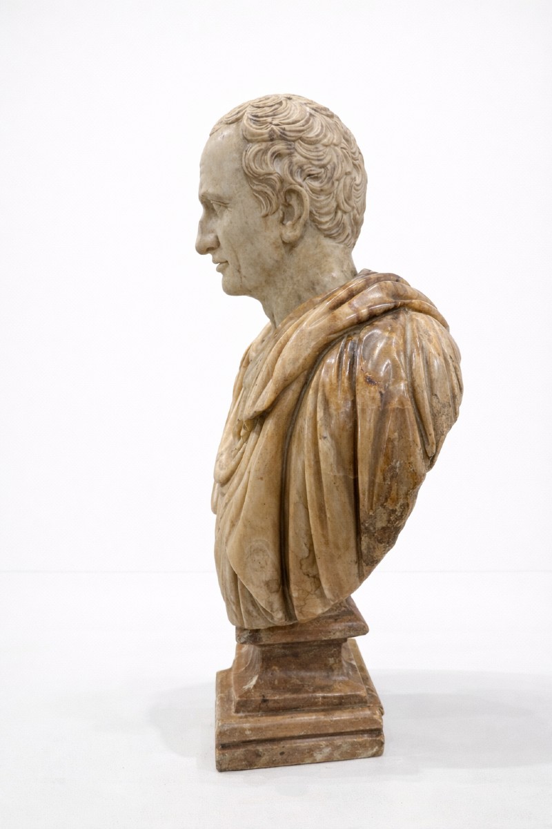 Scultura mezzo busto in marmo di Marco Tullio Cicerone - XVIII secolo-photo-4