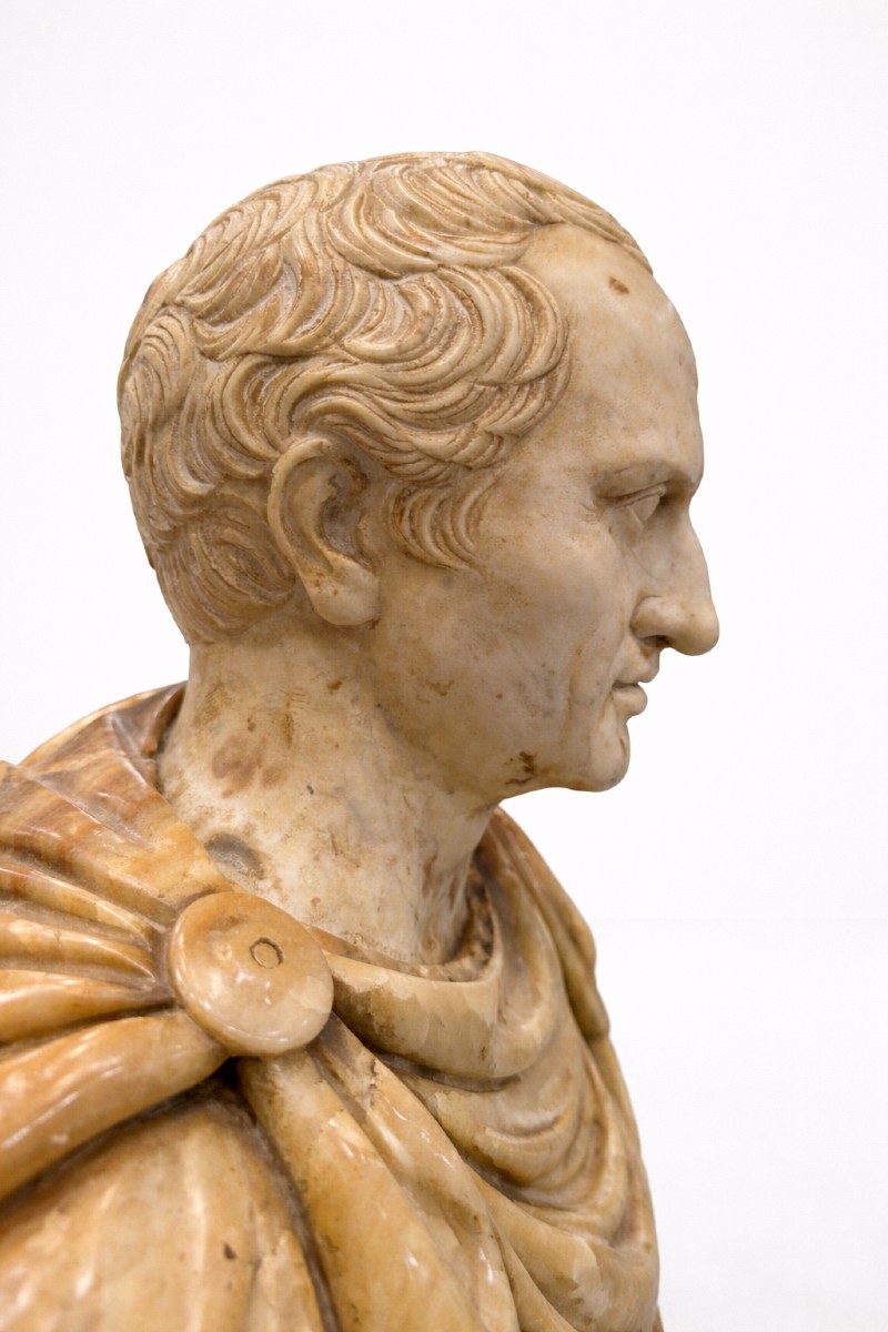 Scultura mezzo busto in marmo di Marco Tullio Cicerone - XVIII secolo-photo-1
