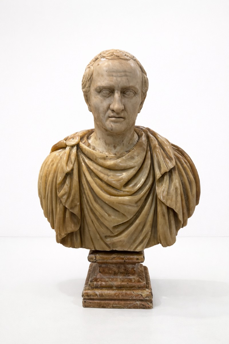 Scultura mezzo busto in marmo di Marco Tullio Cicerone - XVIII secolo